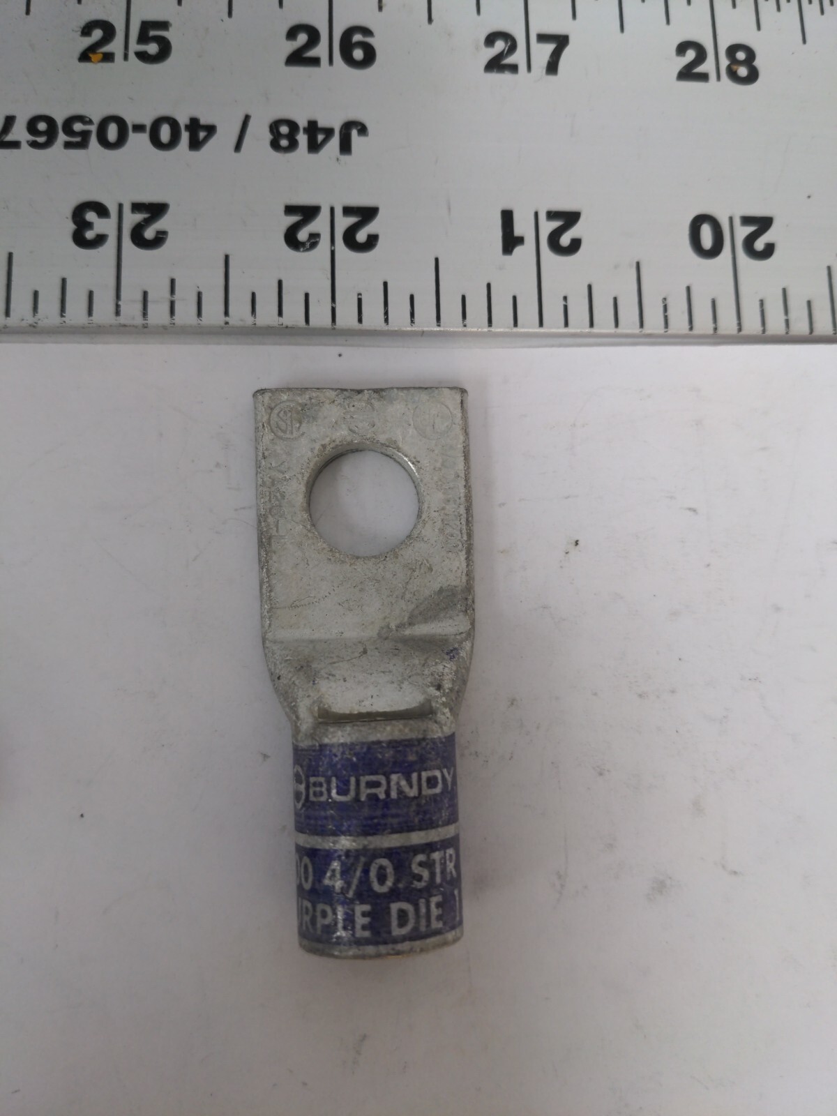 BURNDY N200 4/0 STR CU PURPLE DIE 15 COMPRESSION LUG YA28-L