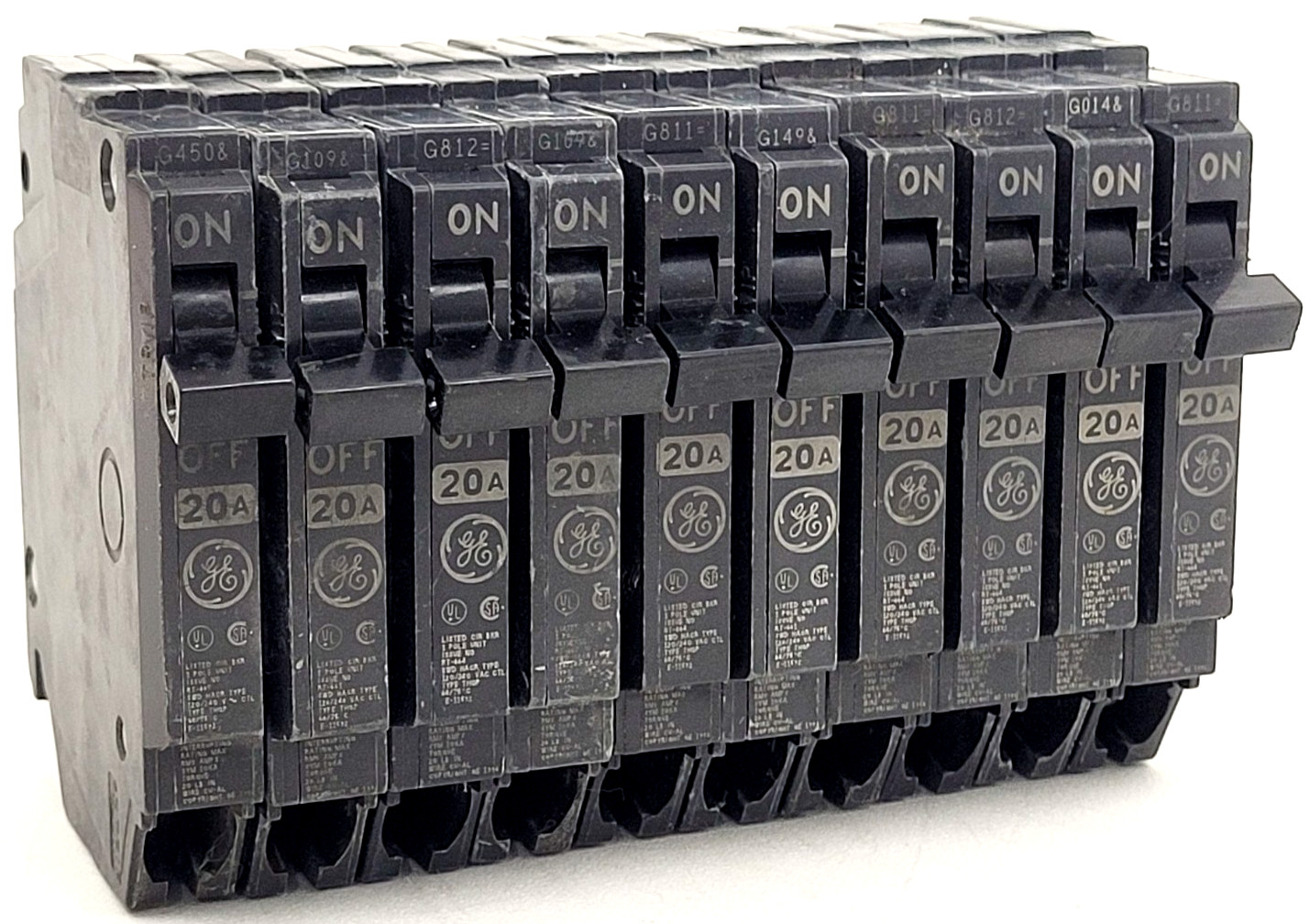 Lot of 10- THQP120 GE 20 Amp 240 Volt Thin Circuit Breaker -Next Day Option -New
