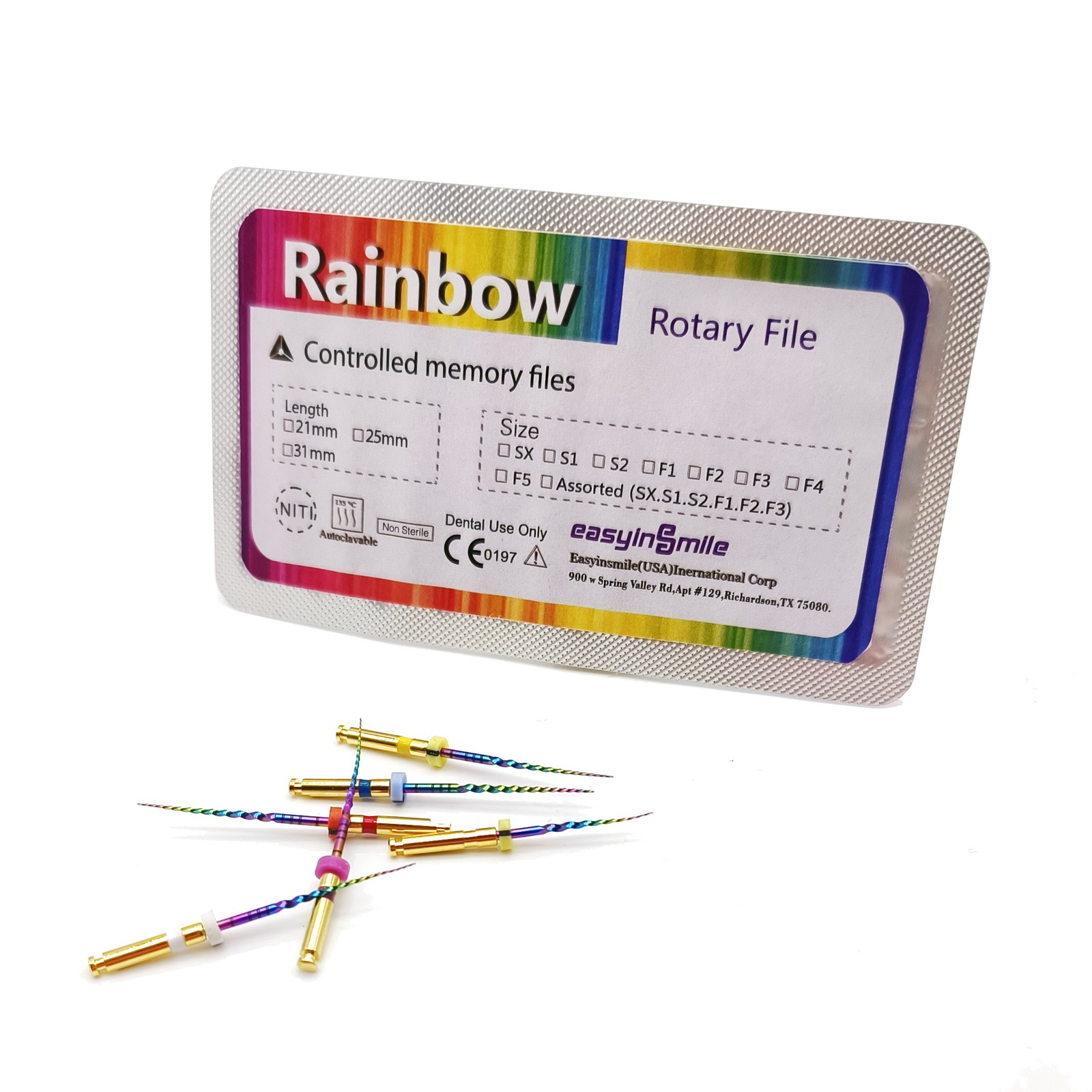 Dental Endo Files Endodotinc Rainbow Files X-pro Gold NITI Files S1S2SXF1F2F3