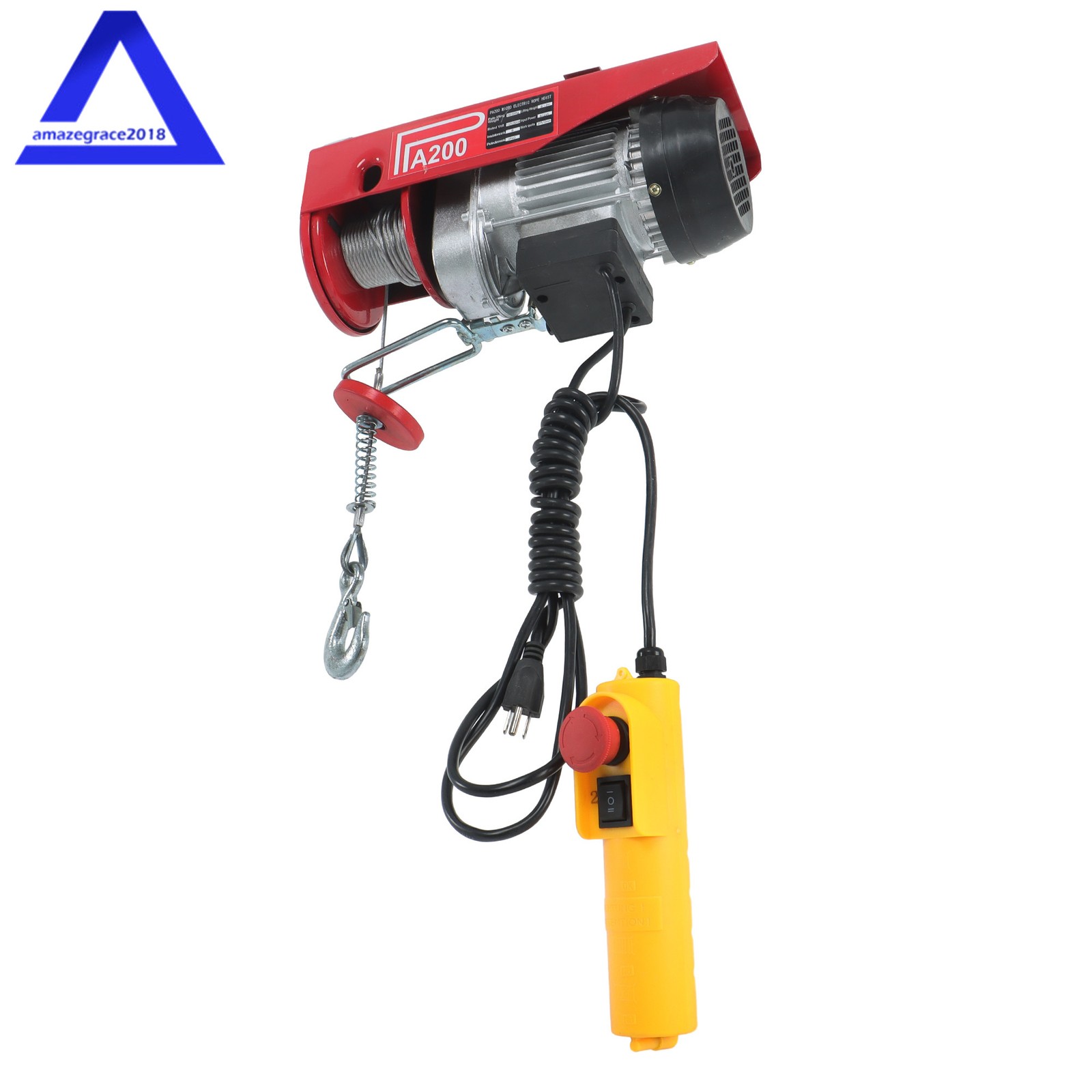 PA200 Mini Electric Hoist 110v 440lbs/200kg 6.6ft/2m Wired Remote Control