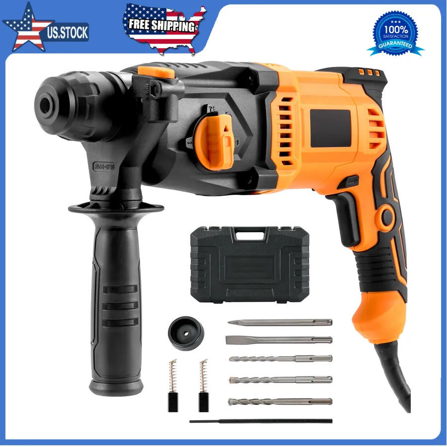 1 Inch SDS Plus Rotary Hammer Drill 8 Amp Corded Concrete Masonry Power Tool