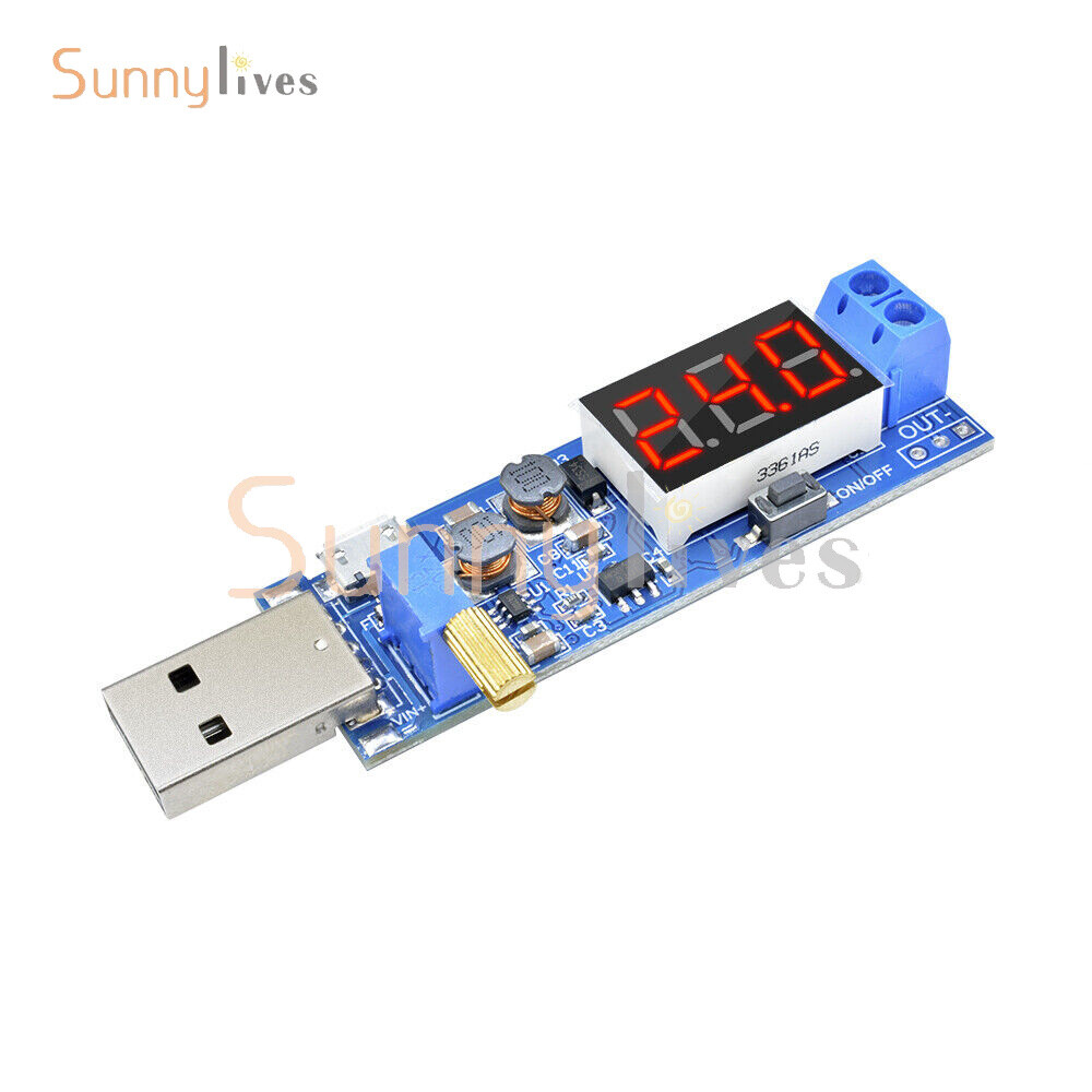 DC-DC 5V to 1.2V~24V USB Step UP Down Boost Buck Adjustable Power Supply Module.