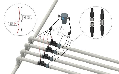 LinkTap 1″ NPT Flow Meter 4-Pack with 4.9 ft Connection Cable