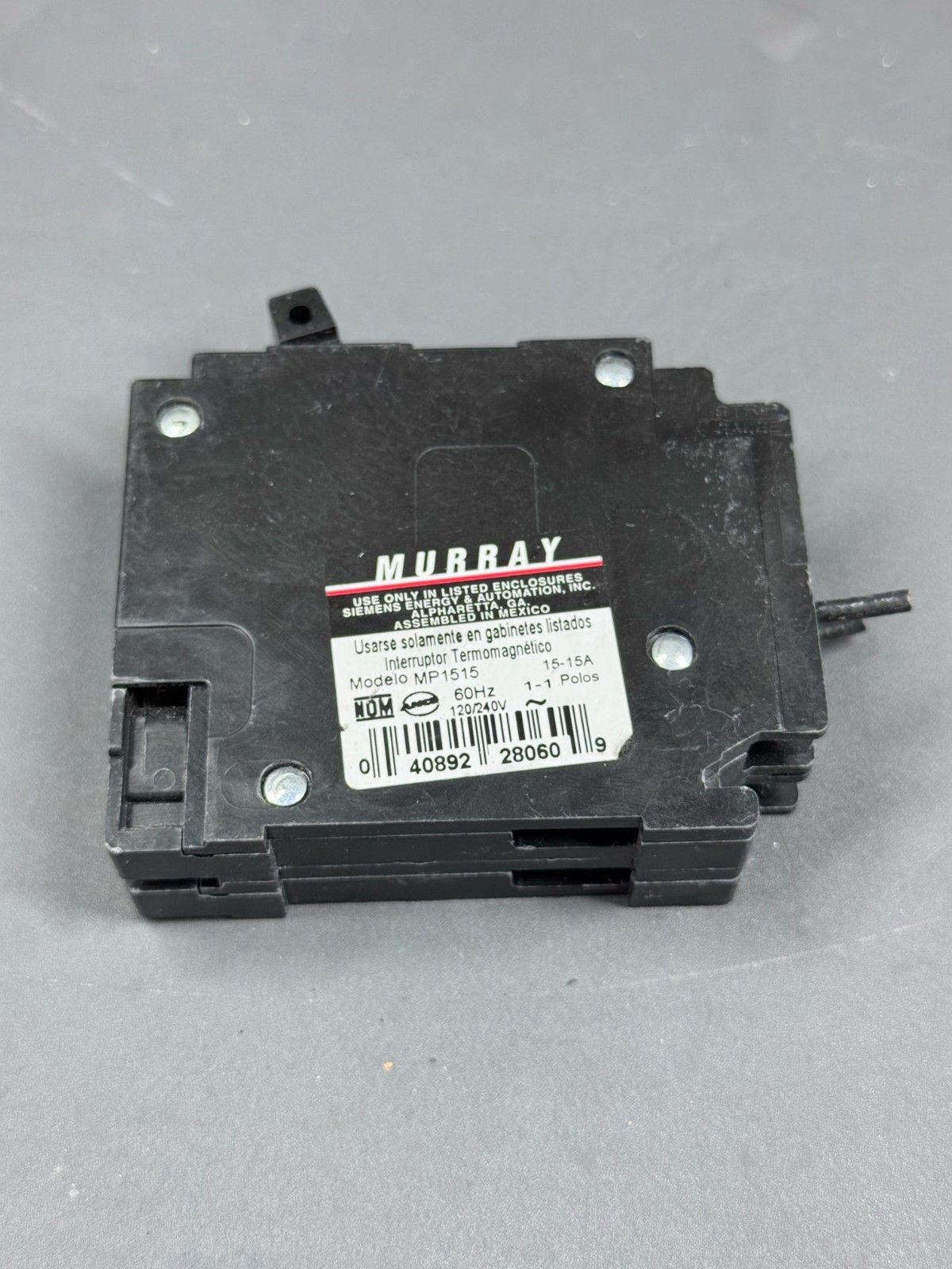 Murray MP1515 MH-T 15/15A Twin Tandem Duplex Circuit Breaker 120/240V Type MH-T