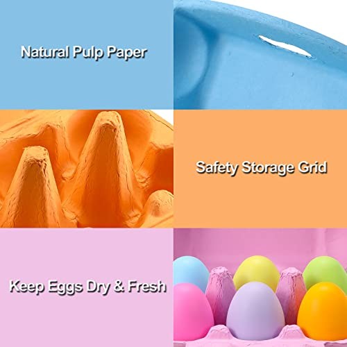 20 Pack Colored Egg Cartons Half Dozen 6 Count Vintage Easter Pulp Paper
