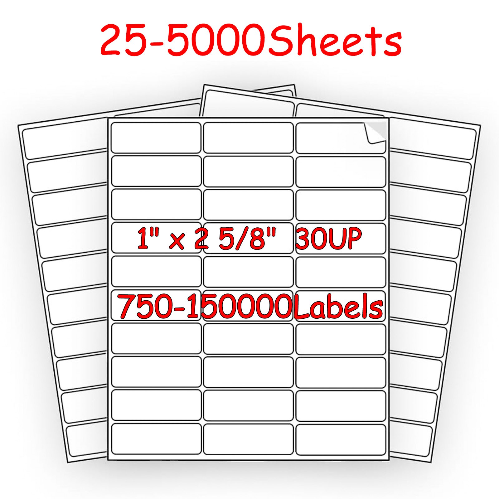 Lot 30/sheet Address Mailing Labels Sheet FBA SKU Labels Adhesive 1″ x 2 5/8″
