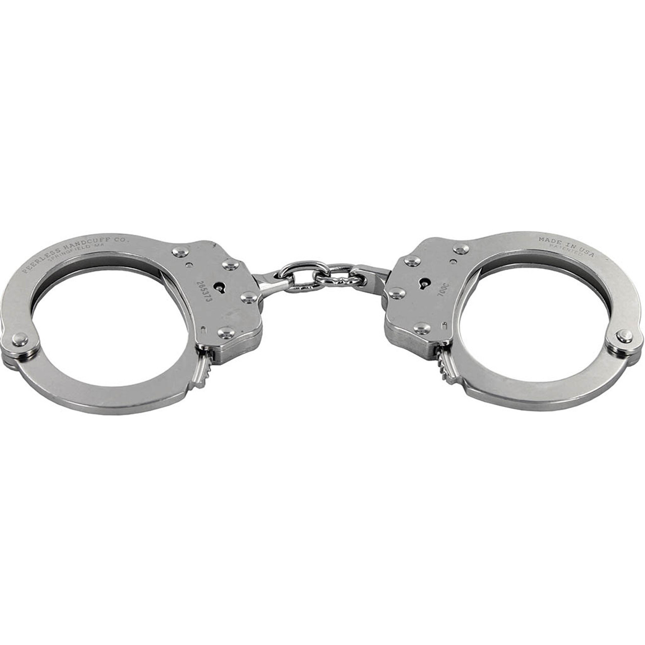 Peerless Model 700C Chain Handcuffs & Keys 700N Cuffs Nickel Lifetime Warranty