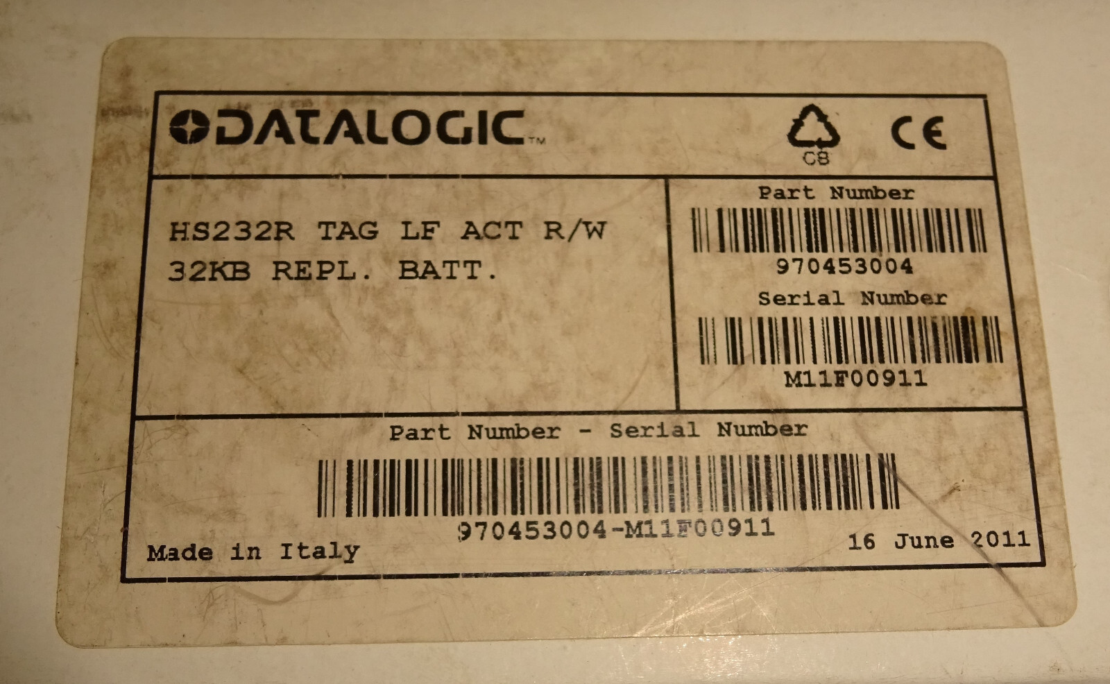 Data Logic HS232R TAG LF ACT Read/Write 32KB 970453004 NEW
