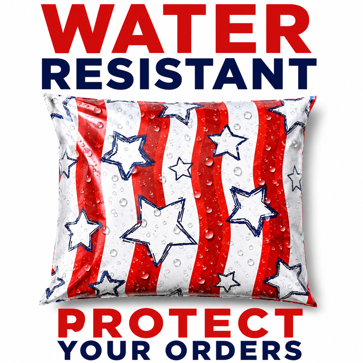 Stars & Stripes Poly Mailers 10×13 Patriotic Shipping Bags Self Seal