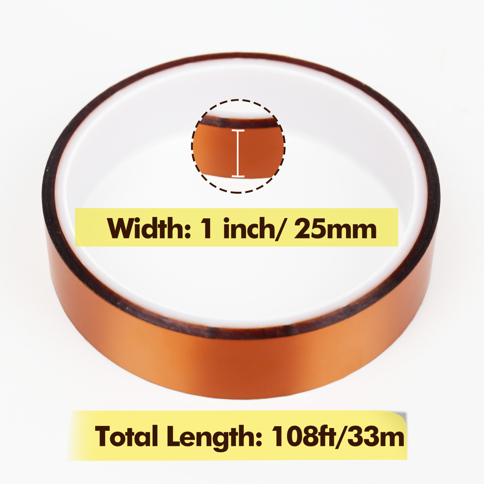 5 Rolls A-SUB Heat Resistant Tape 25mm x 108FT High Temperature Sublimation Tape