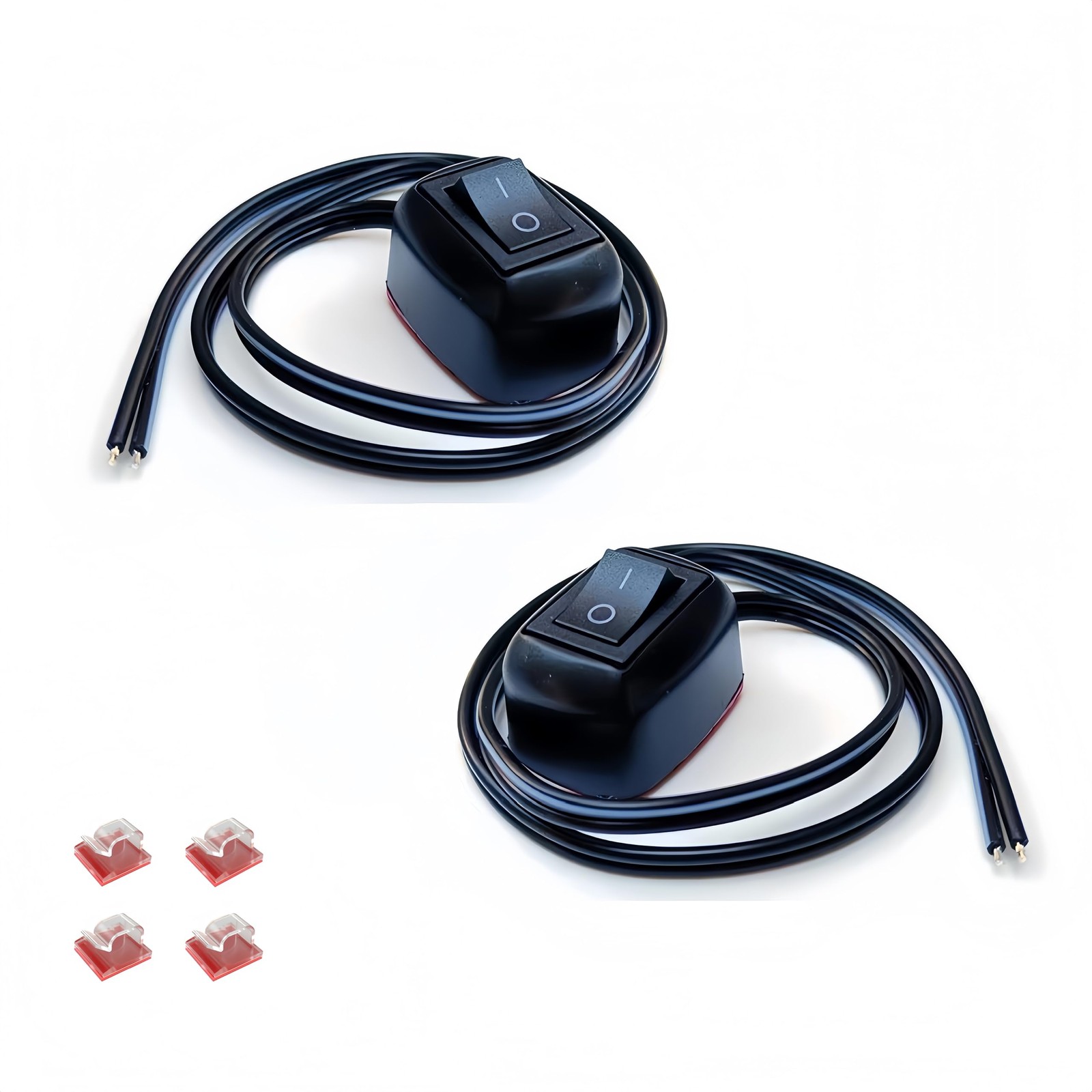 12V SPST Paste Type Car Rocker Switch ON/Off Surface Mount Prewired 2 PCS