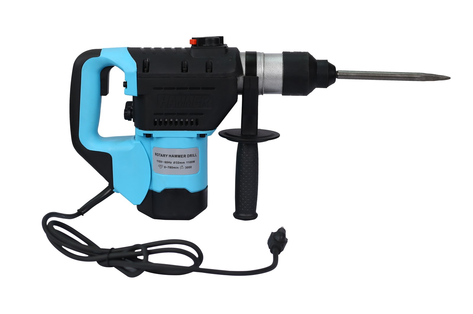 Rotary Hammer 1100W(Blue + Black) 1-1/2″SDS Plus Rotary Hammer Drill 3 Functions