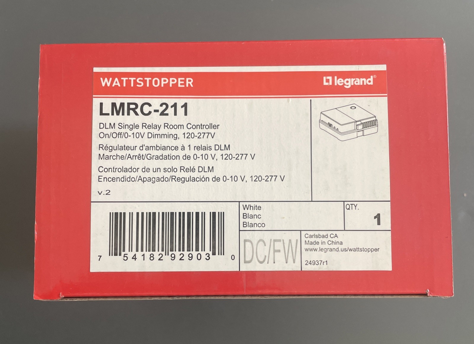 Legrand Wattstopper LMRC-211 Digital Single Relay Controller On/Off 0-10V Dim