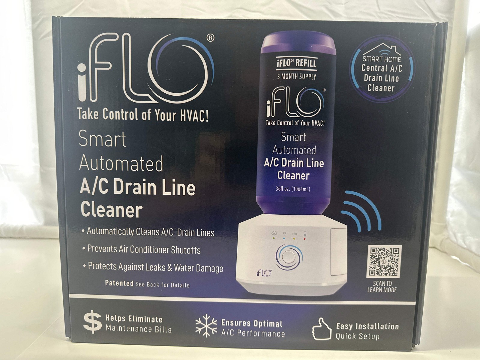 iFLO Smart Automated A/C Drain Line Cleaner System (3-Month Supply)