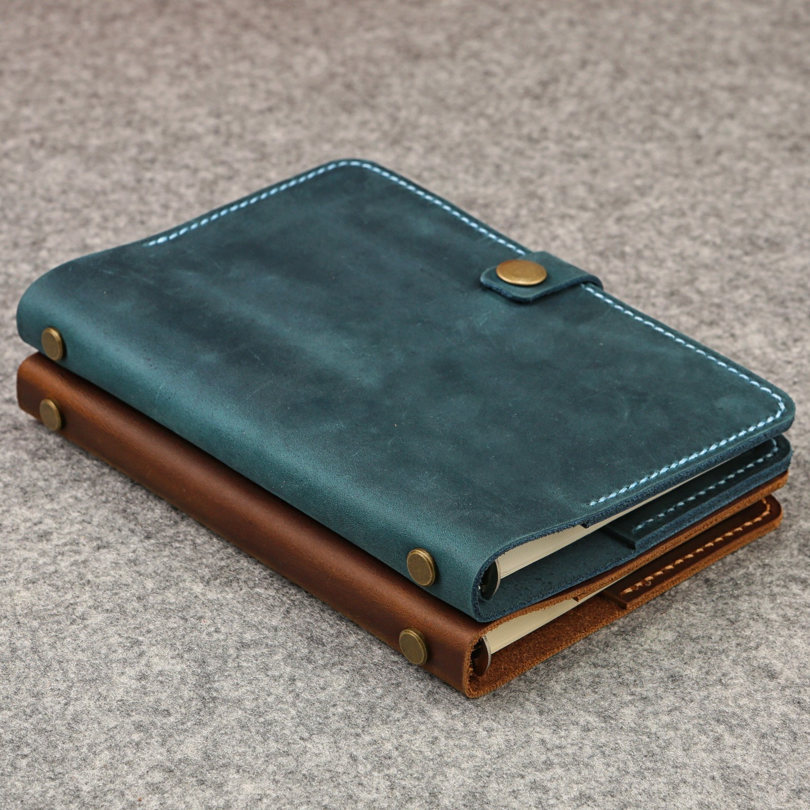 Personalised A5 A6 Leather Refillable Planner Binder 6 Ring Travelers Journal