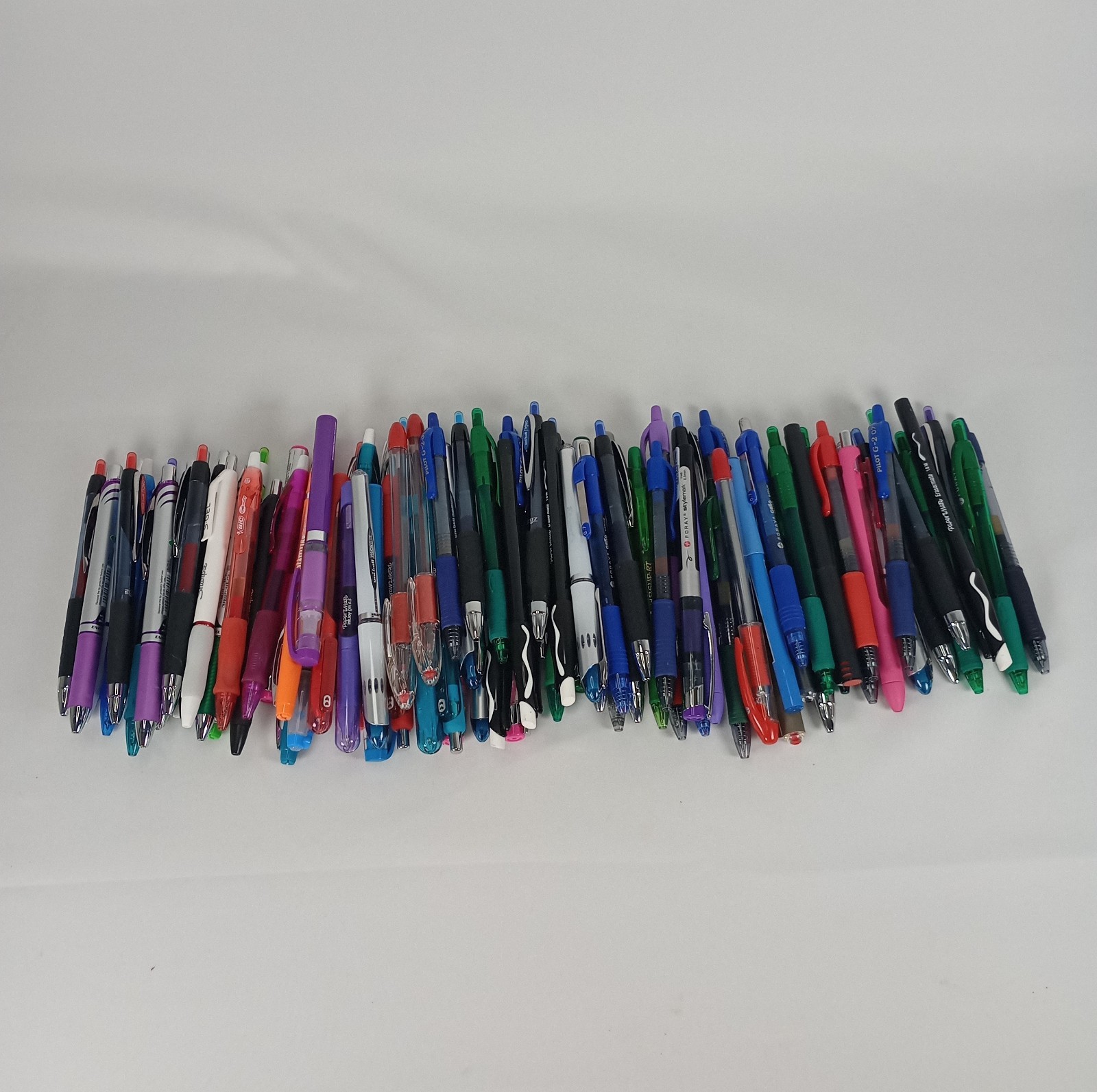 Lot 95 Name Brand Ink Pens Pilot G2 Uni-ball Vision Elite Sharpie S-Gel Tested