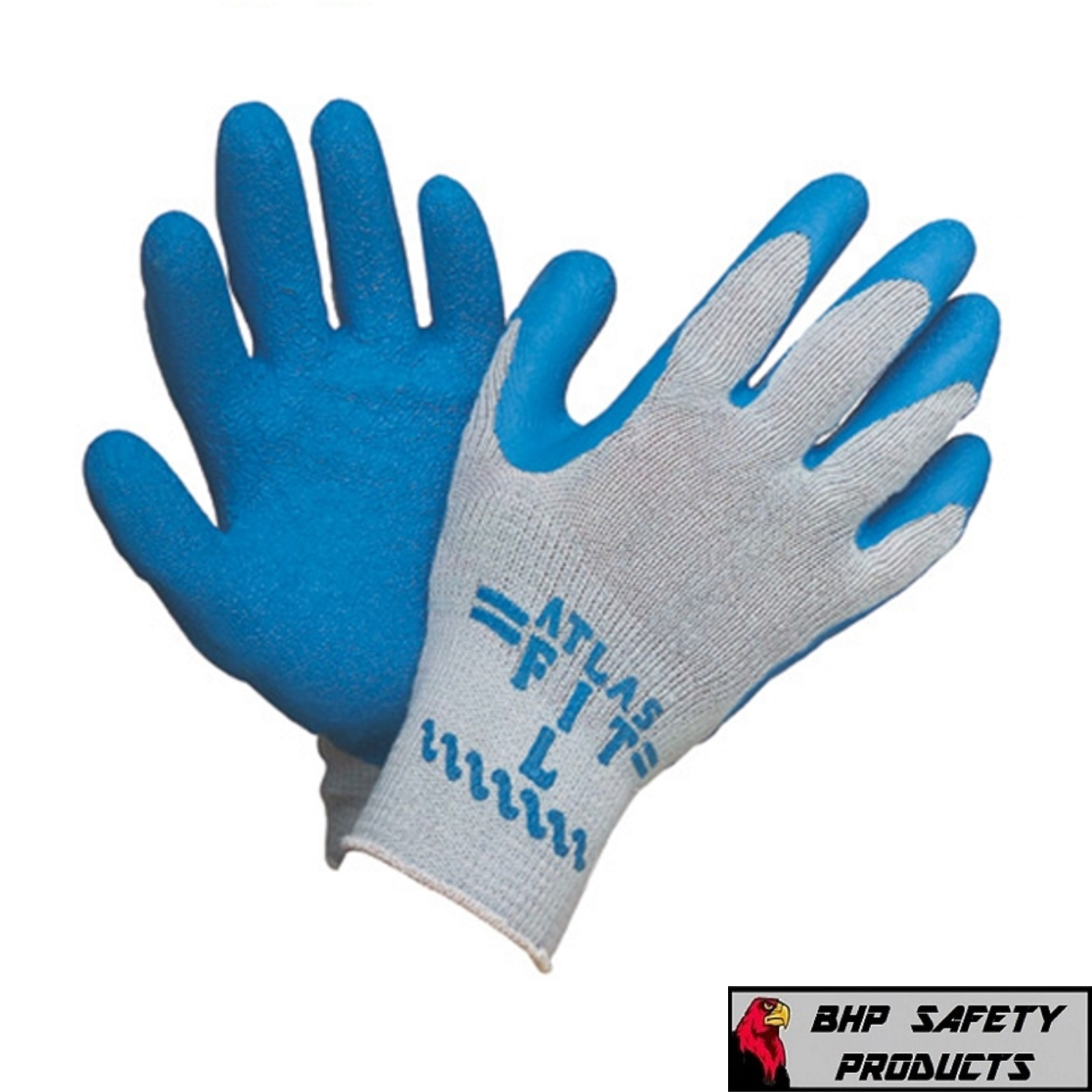 ATLAS FIT 300 SHOWA-BEST LATEX PALM BLUE SMALL RUBBER WORK GLOVES (1 DOZEN)