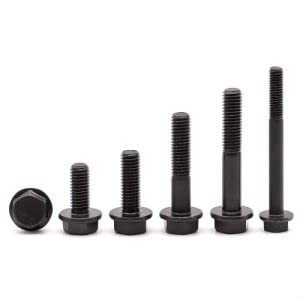 M8-1.25 x 70mm (10 Pack) Flanged Hex Head Bolts, Hexagon Flange Screws, Black…