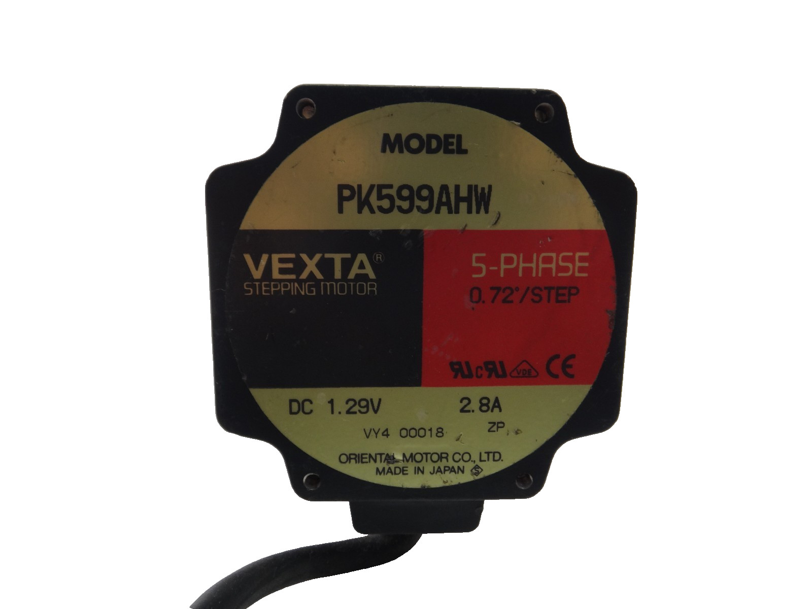 VEXTA Stepping Motor PK599AHW 0.72 Deg 1.29 VDC 2.8A 5 Phase Oriental )M64)