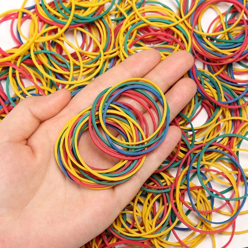 100Pcs Colorful Elastic Rubber Bands High Stretch School Office Home DIY