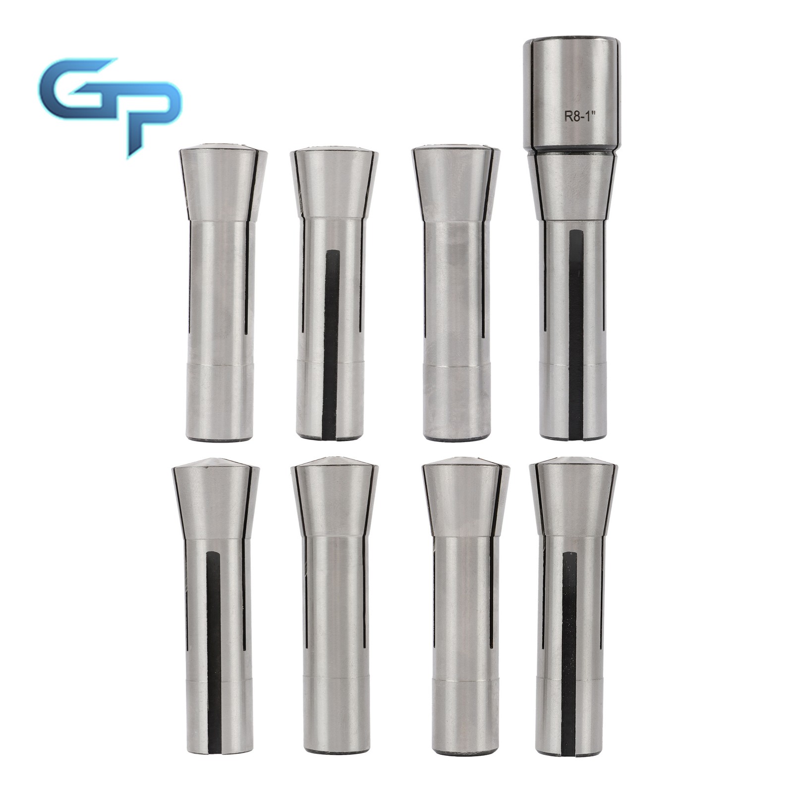 8 Piece R8 Collet Set 1/8″ 1/4″ 3/8″ 1/2″ 5/8″ 3/4″ 7/8″ Precision Ground