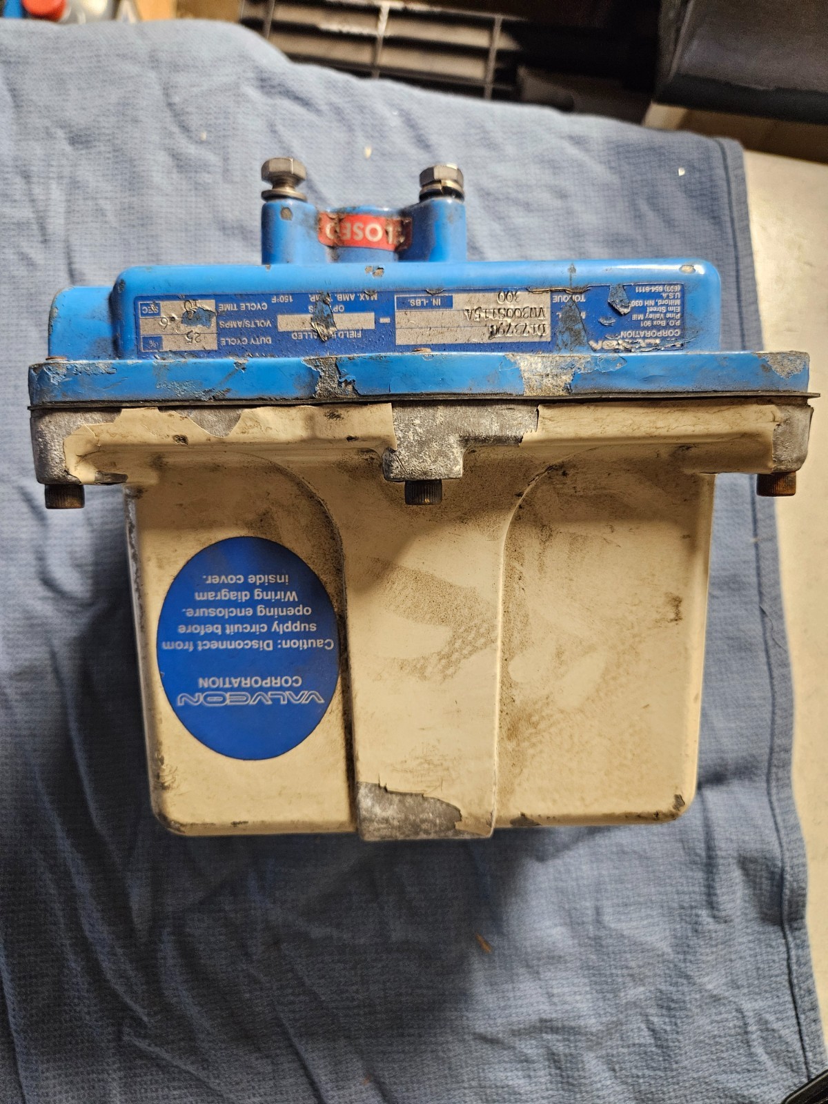 VALVCON ACTUATOR VW300S115A 300 IN-LBS 115V 0.6 AMP 10 SEC CYCLE