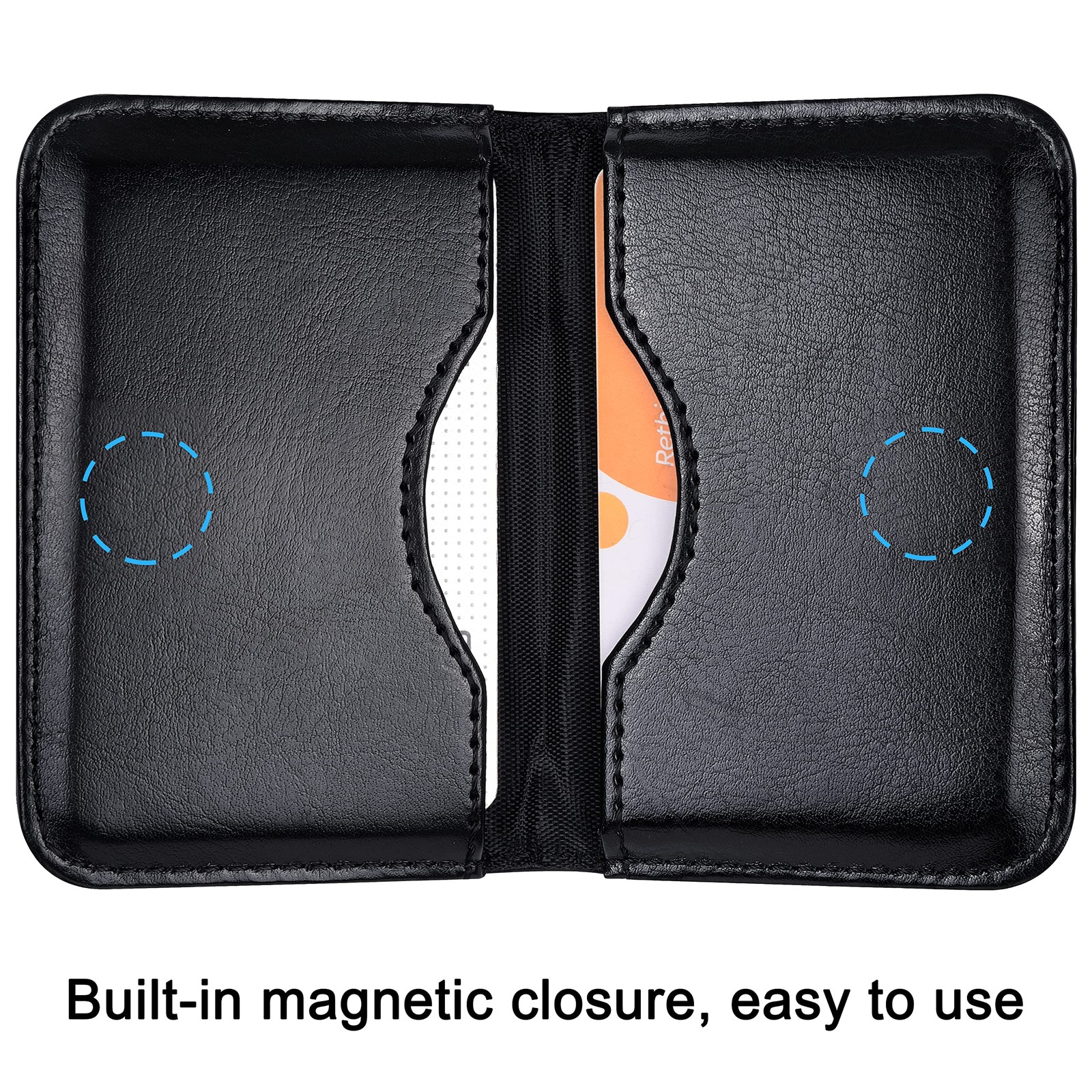 Wisdompro Business Card Holder, 2-Sided PU Leather Folio Name Card Holder