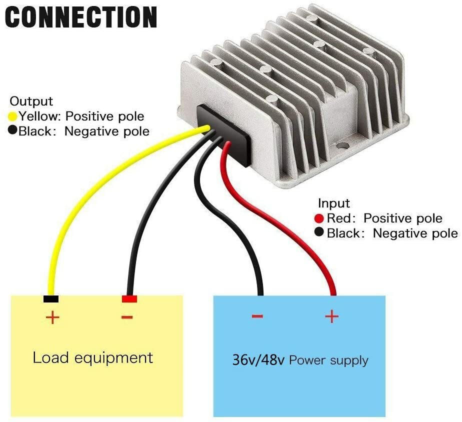 Power Converter Regulator DC 36V 48V Step-Down to DC 12V 120W 10A Waterproof