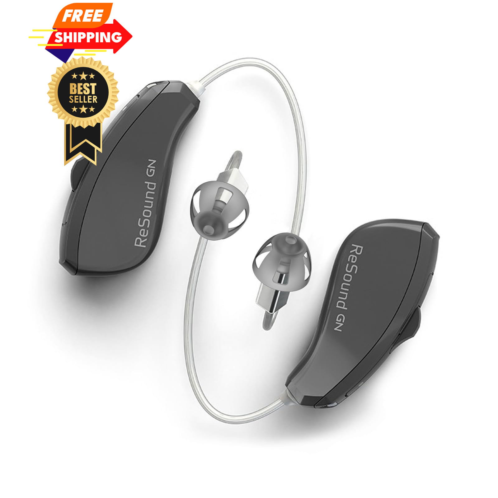 Resound Compatible Hearing Aid Domes Open Smokey Ear Large 20pcs Pack,