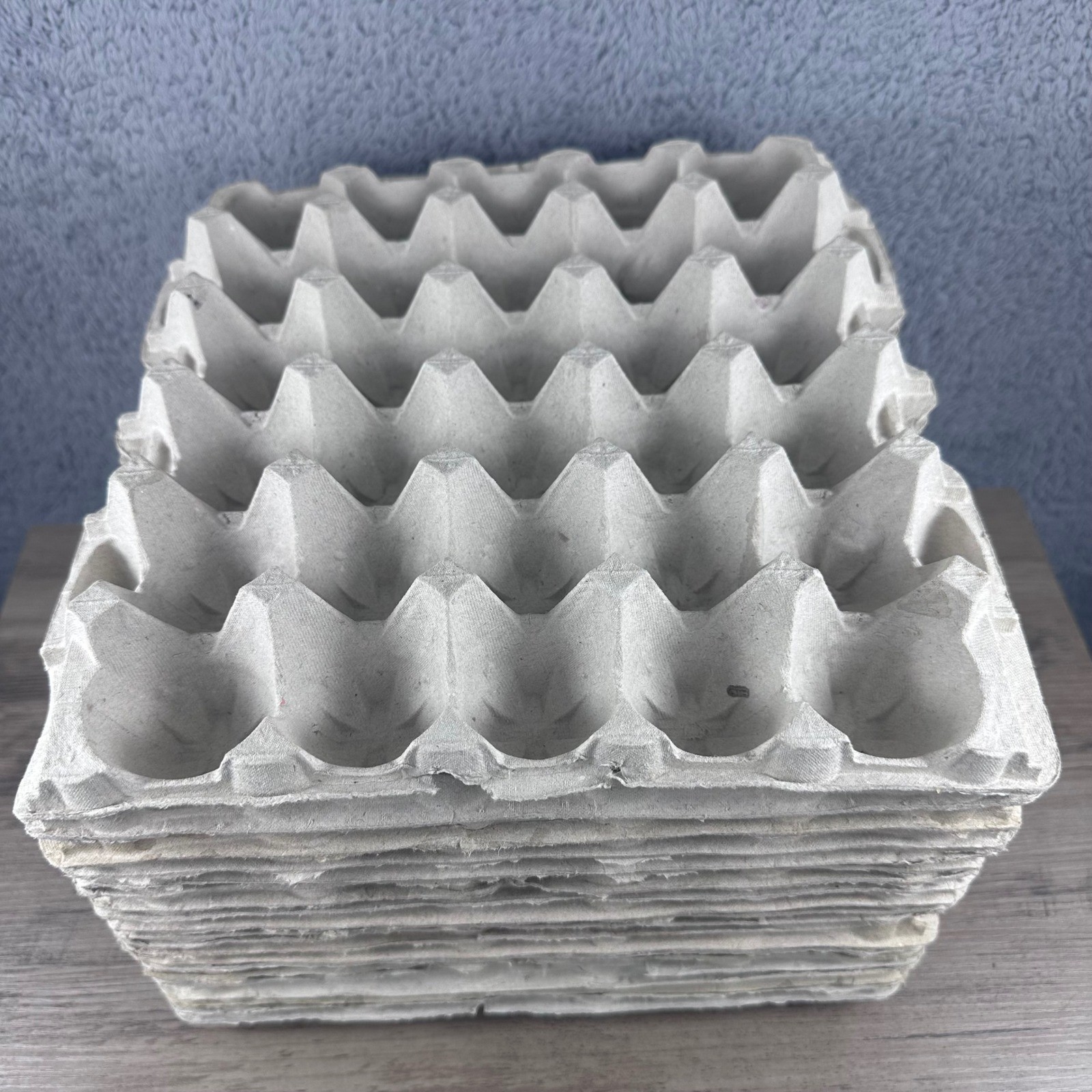 Unbranded Egg Flats 30-Cell 20 Pack Gray Recycled Pulp Stackable Trays