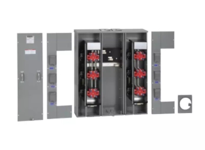 Square D MP66125 600 Amp w/6 Gang Position 125A Meter Pak OH/UG EUSERC MP66-125