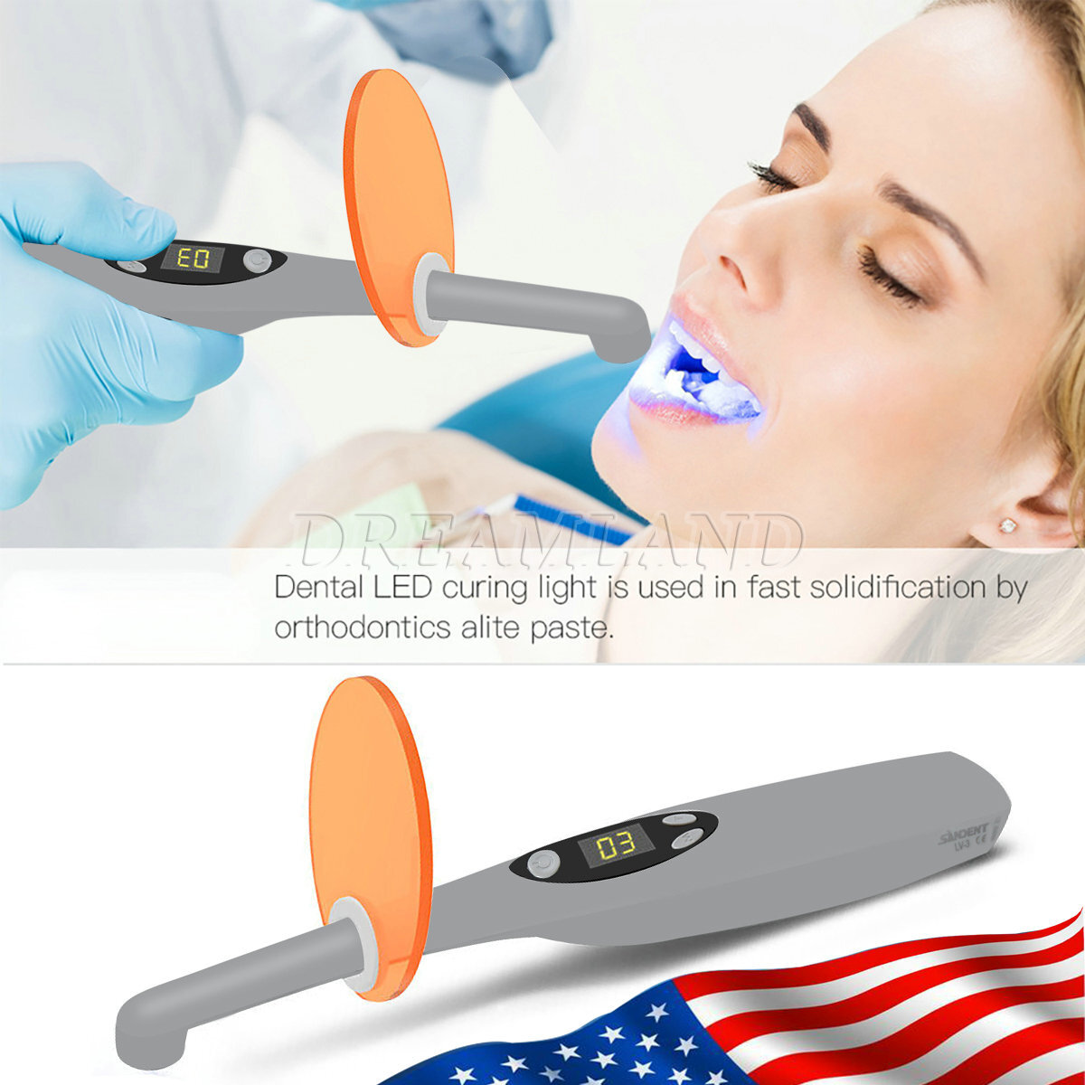 USA Dental Wireless Curing Light 1 Second Resin Cure LED Lamp
