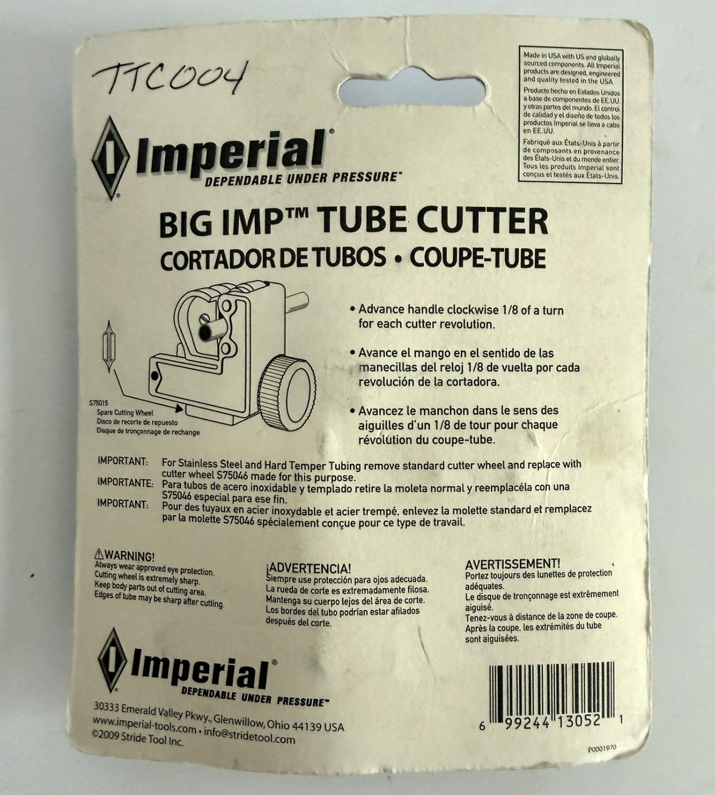 IMPERIAL TUBE CUTTER LOT of 3 CUTTERS and 2 SERVICE KITS EXTRA BLADES PIPE HVAC