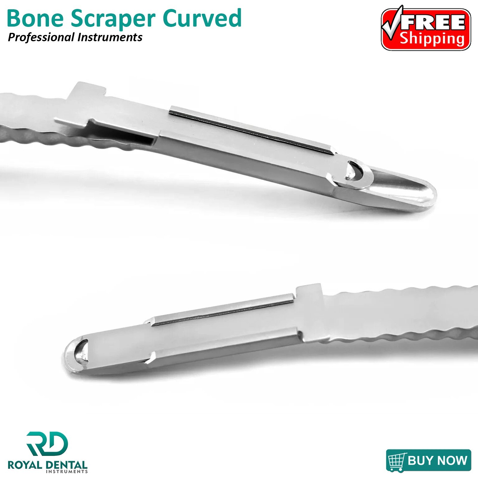 Dental Bone Scraper Harvester Curved With Blade Implant Bone Grafting Collector