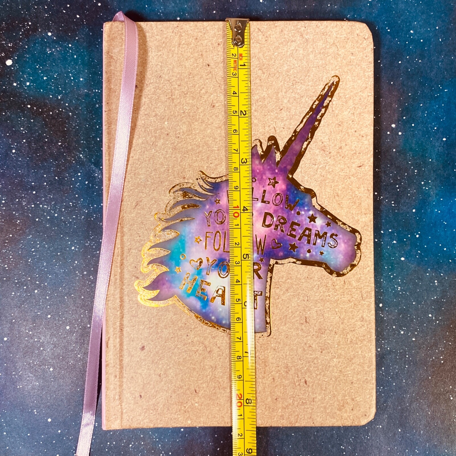 Unicorn Notebook Diary Journal Lined Pages Satin Bookmark Office Work School n