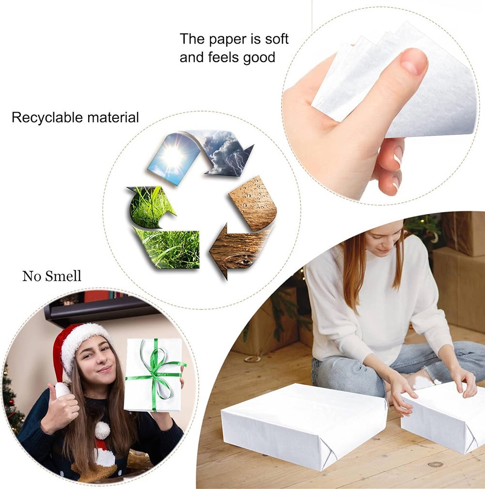 500 Sheets 20″x30″ White Wrapping Tissue Paper Bulk for Gift Bags Void Fill
