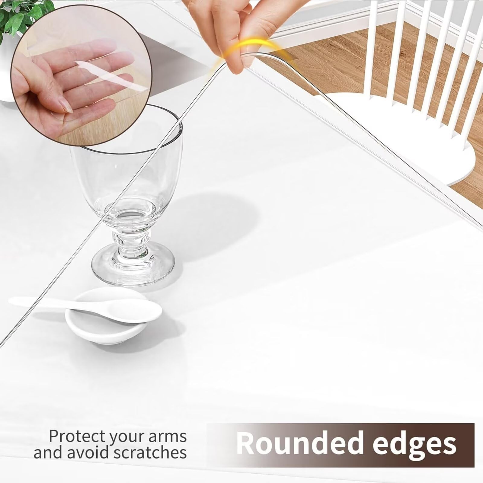 10in x 55in Clear Table Cover Protector, Clear Desk Mat, Table Protector, 1mm
