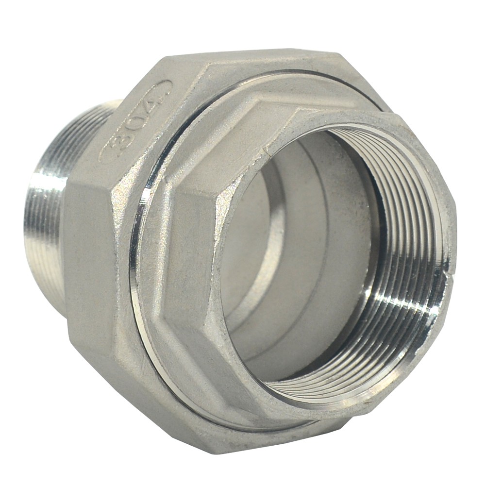 2″ in NPT Female to Male Malleable Straight Union Coupling Pipe Adapter SS 304