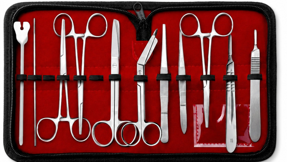 18PCS Minor Surgery Set Surgical Instruments Kit German Grade Stainless Steel