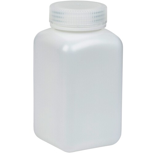 500ml Square Bottle, Wide Mouth, HDPE, Karter Scientific 238C3 (Single)