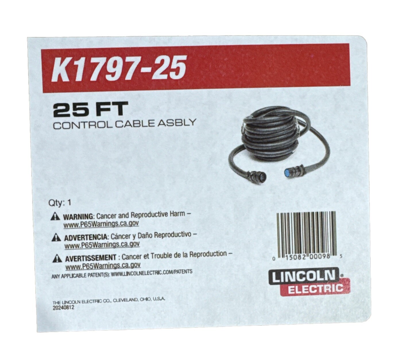 Lincoln K1797-25 Control Cable Extension M19649-25. M 14pin, F 14pin 25ft/7.6m.