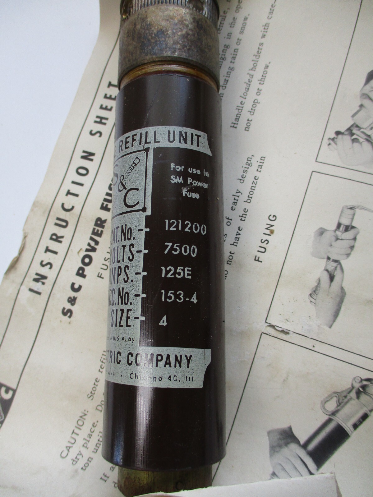 S&C, SM-4 REFILL UNITS 200E AMP MAX, LOT OF 2, VINTAGE 1960’S,
