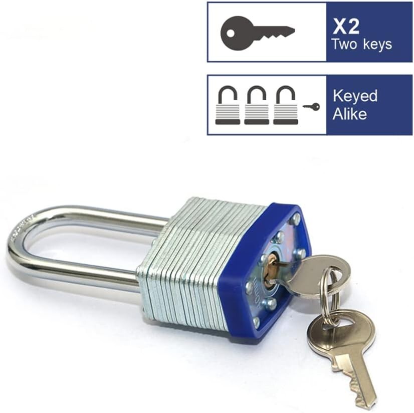 Lot of 10 Piece 40mm Laminated Pad Locks Keyed the Same Alike Wholesale