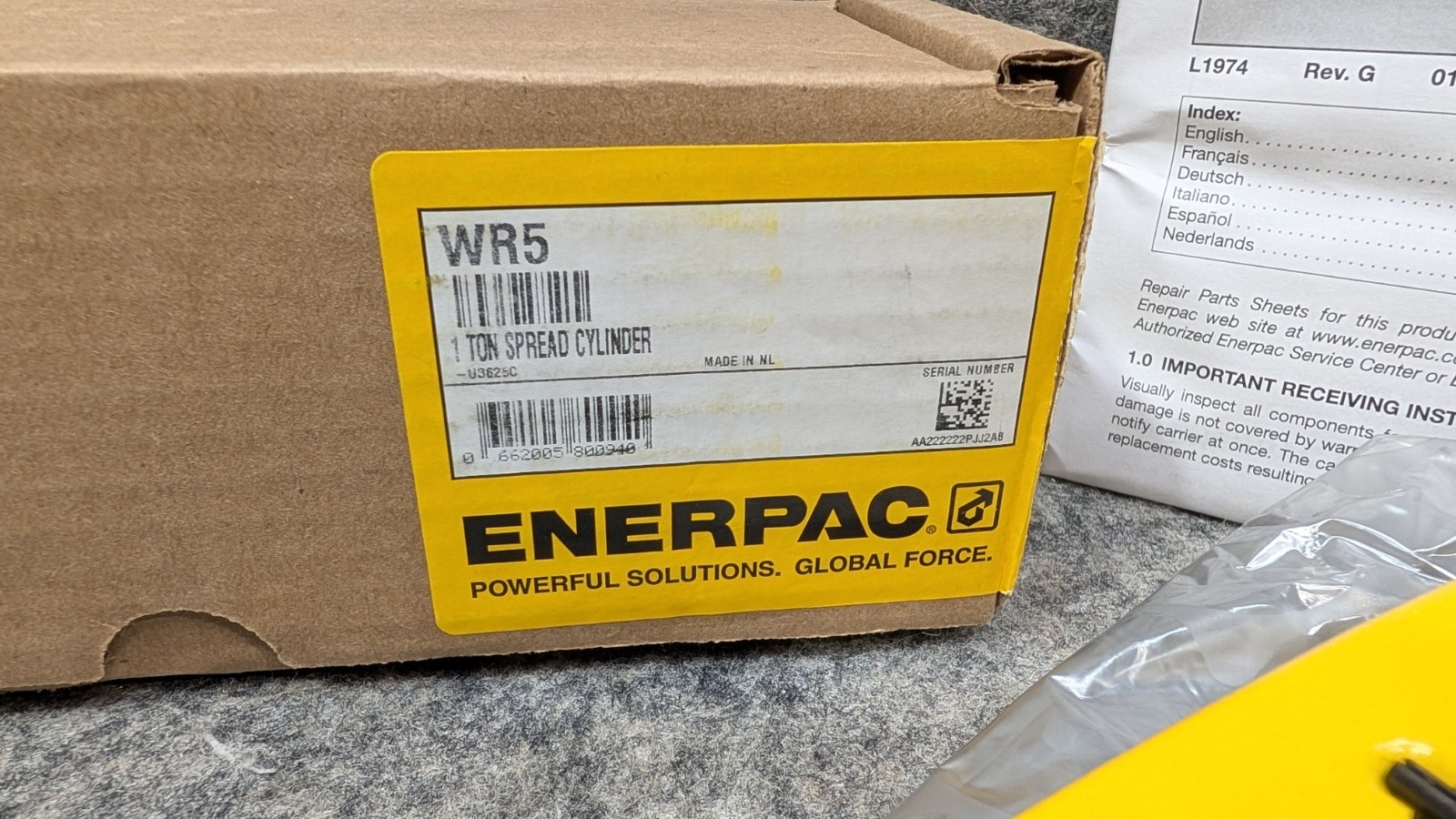 Enerpac WR5 1 Ton Spread Cylinder- Hydraulic Spreader 🔥NEW🔥