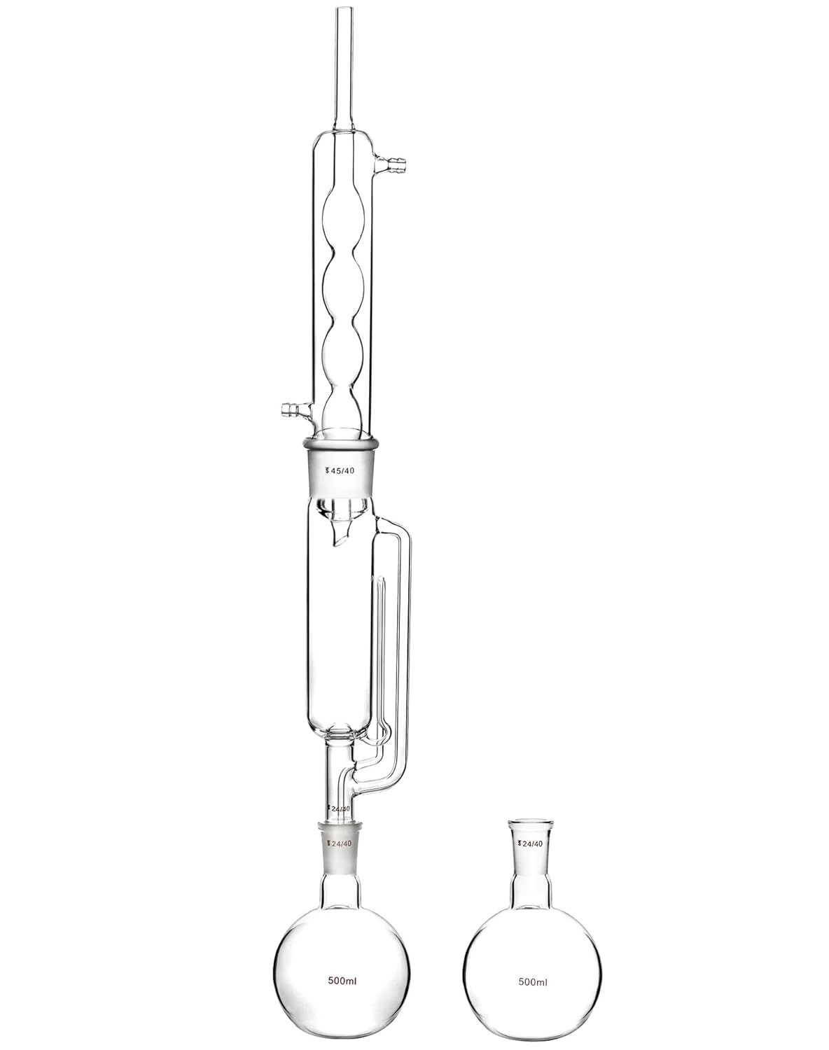 Durable Borosilicate Glass Soxhlet Extractor Set – 500ml Capacity & 45/40 Joints