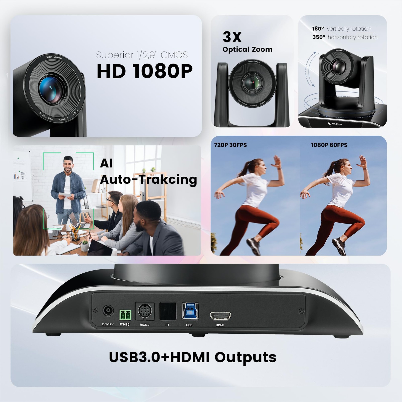 Tongveo TV-B4k-AI-M3B Video Camera System Auto-Tracking