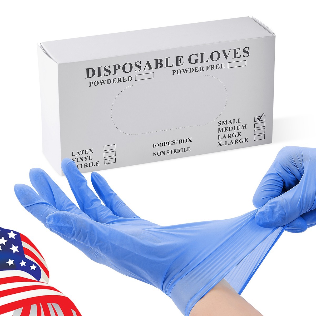 4 Mil Medical Grade Blue Nitrile Exam Latex Free Gloves S/M/L/XL