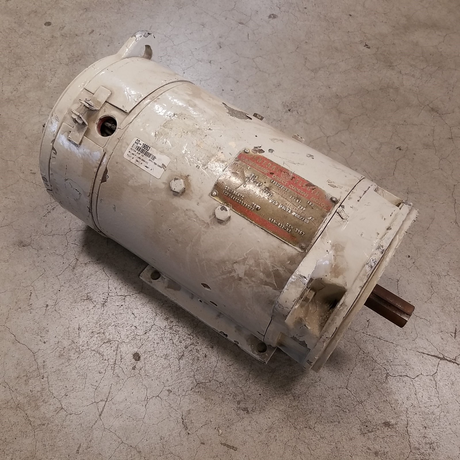 G.E. 5CD144SC003B032 Kinamatic DC Motor 2 HP, 1750/2050 RPM, 180 VDC – USED