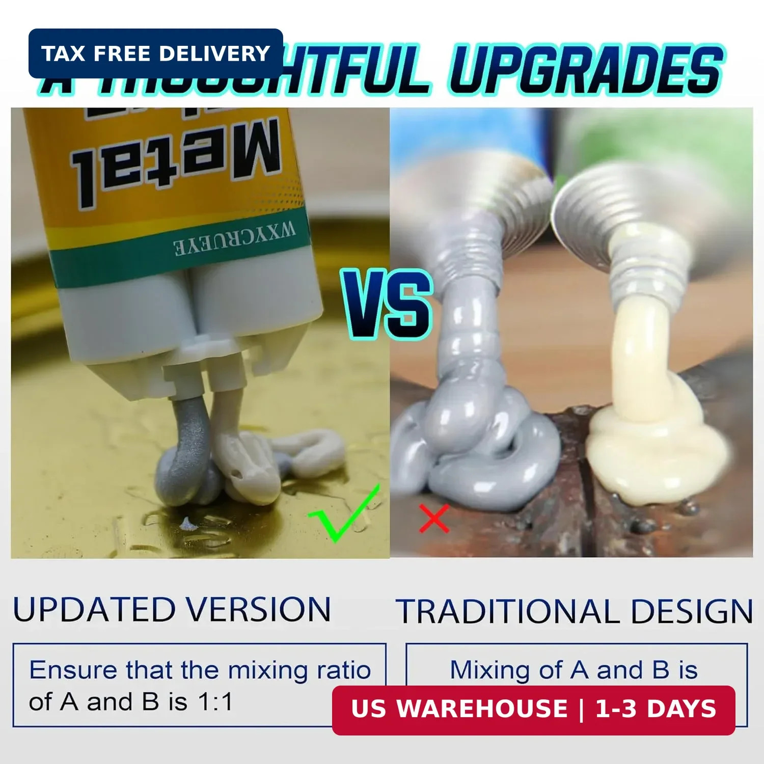 Metal Glue Heavy Duty Waterproof, Metal to Metals Adhesive, Liquid Weld, Welding
