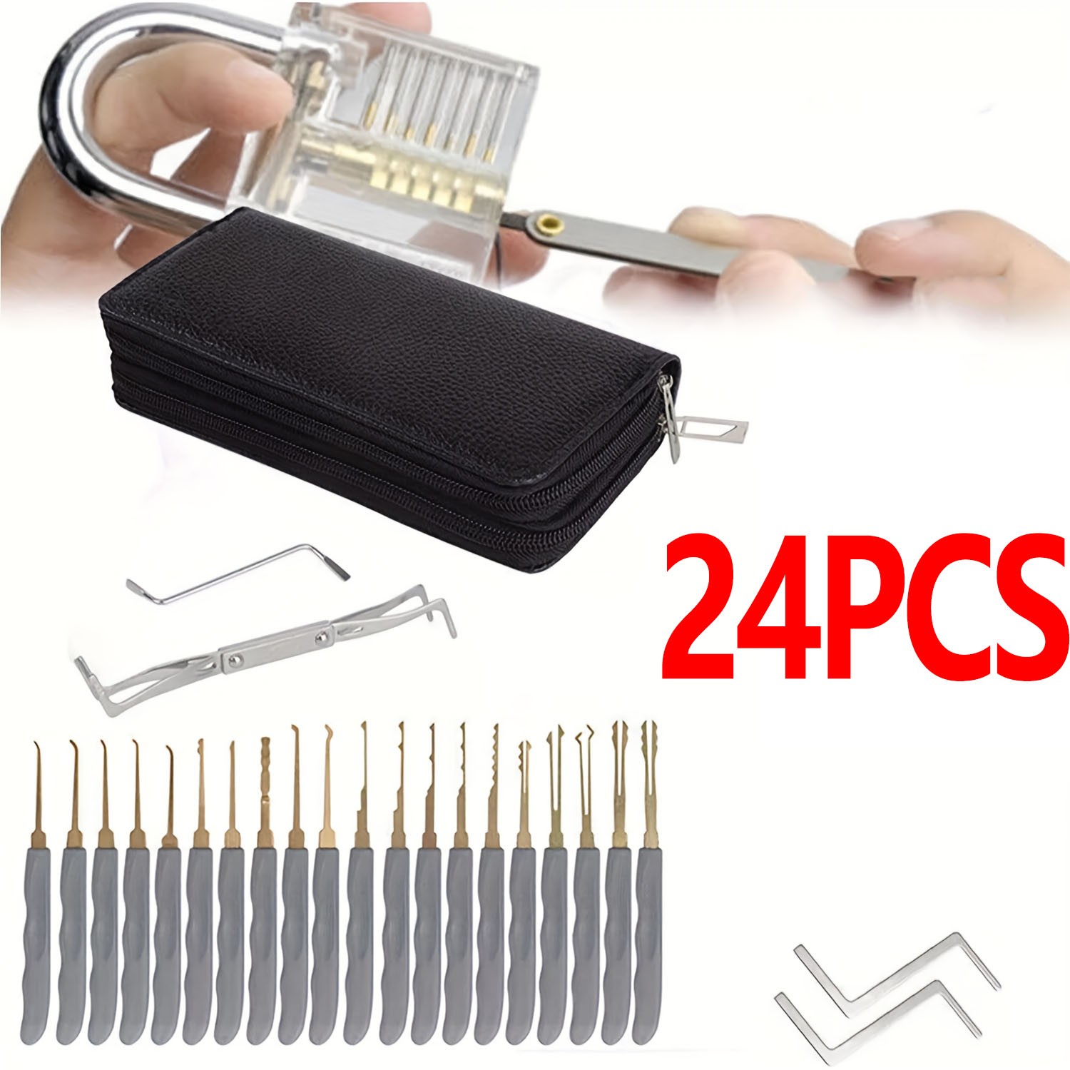 24PCS Vehicle Door Lock Repair Tool Kit Universal Maintenance Carry Storage Case